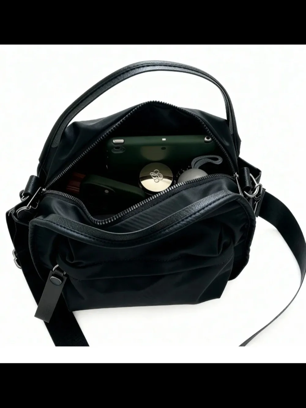 Pomma Lyona Black Crossbody Bag. New
